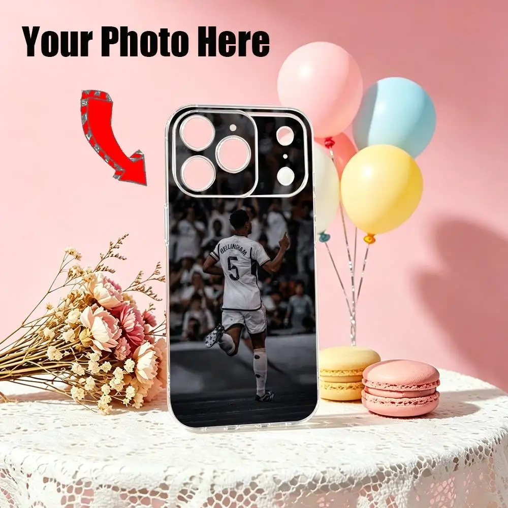 Jude B-Bellingham Football 5  Phone Case Transparent Silicone Soft For iPhone 17 16 15 14 13 12 Mini Pro Max Plus