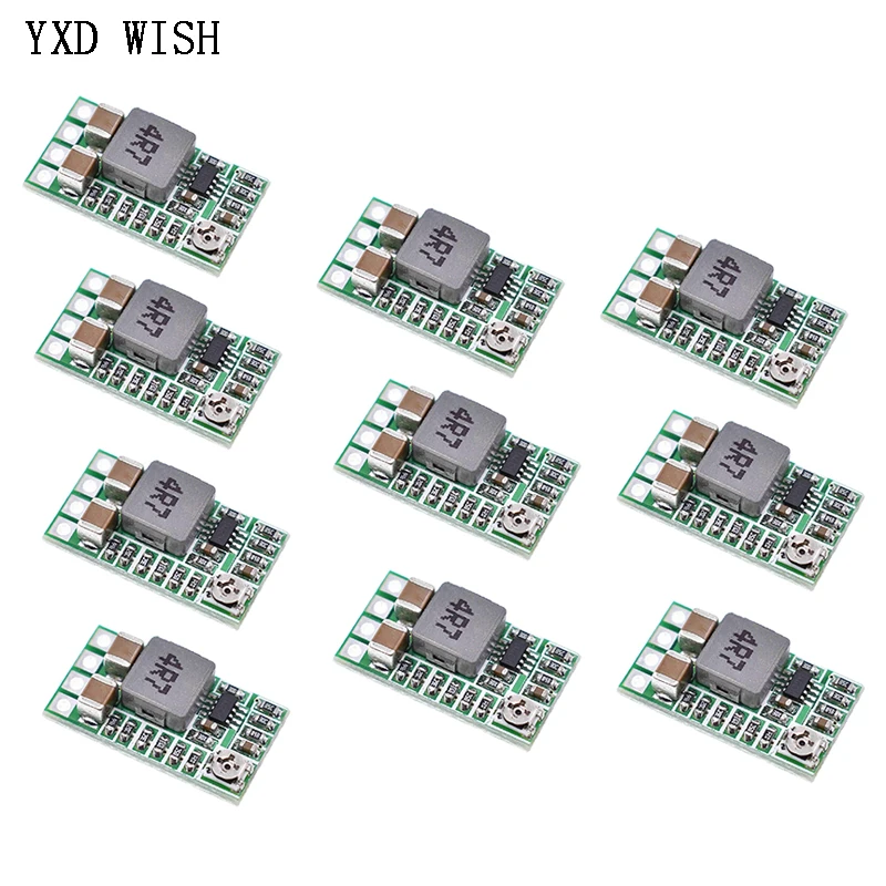 10pcs Mini DC-DC Buck Step Down Converter Board 12-24V To 5V 3A DC DC Voltage Regulator Adjustable Power Supply Module DIY Kits