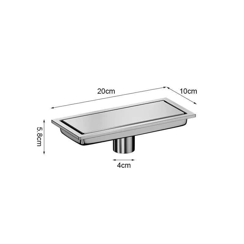 1pcs 304 stainless steel invisible long floor drain, hidden extended floor drain bathroom