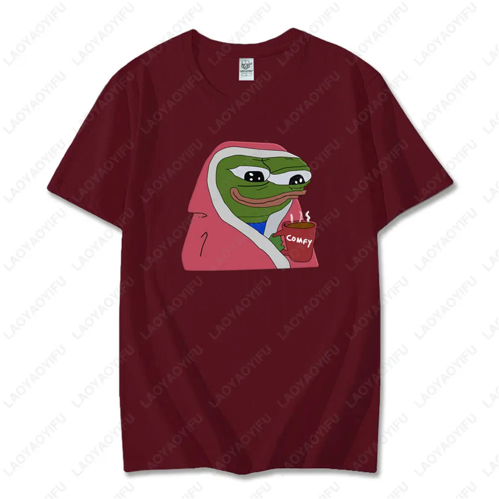 Cartoon Pepe Frog Funny Graphic Cotton T Shirt Unisex Harajuku Short Sleeve Men Muscle Frog Humor Fitness Room Athletic Men Tops