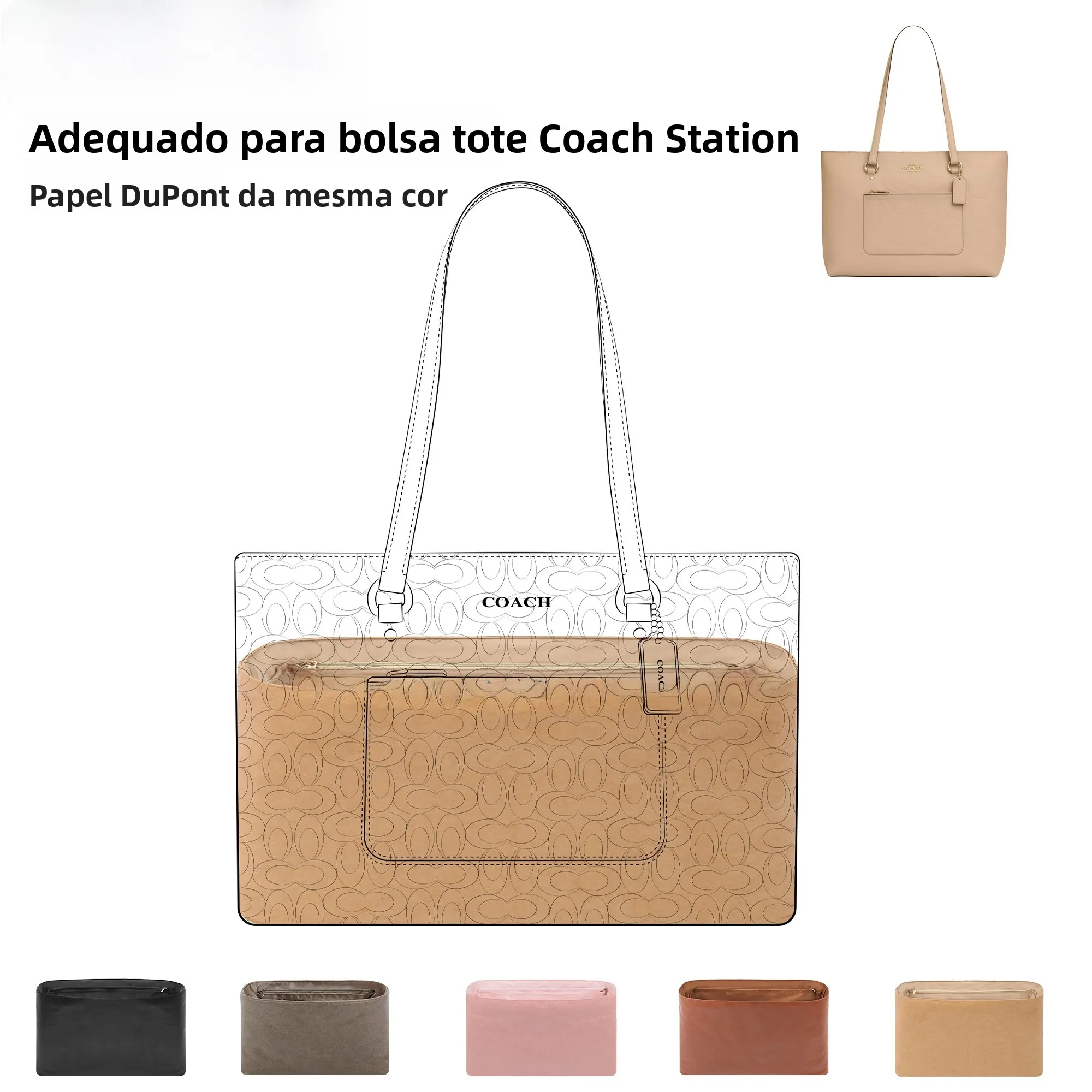 dgaz-global-brand-compatible-station-tote-bag-with-same-color-dupont-paper-inner-pocket-full-milk-tea-color-bag