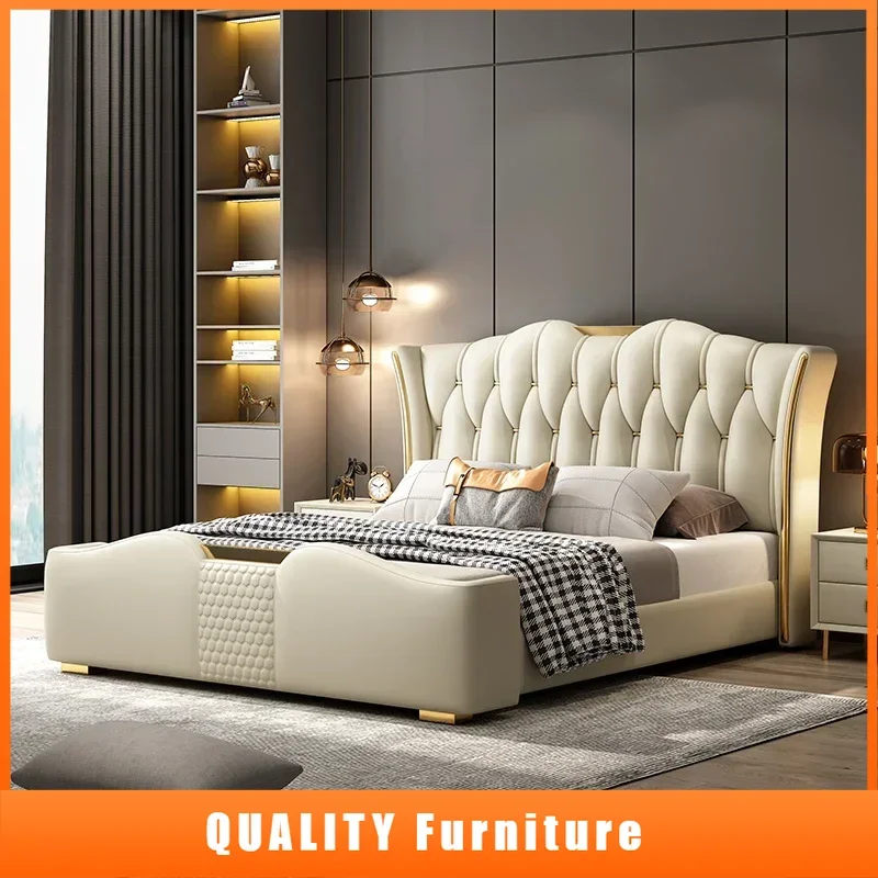 

Leg Support Modern Bed Bedroom Storage Nightstands Headboards Bed Frame Floor Cama De Lujo Para Dormitorio Home Furniture