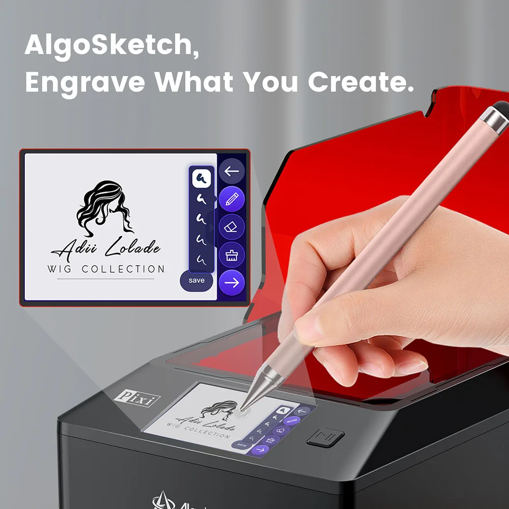 Algolaser Pixi 10W Laser Engraver Cutte For Beginner DIY Wood Router Laser Engraving Machine With Smart Screen For Metal Leather