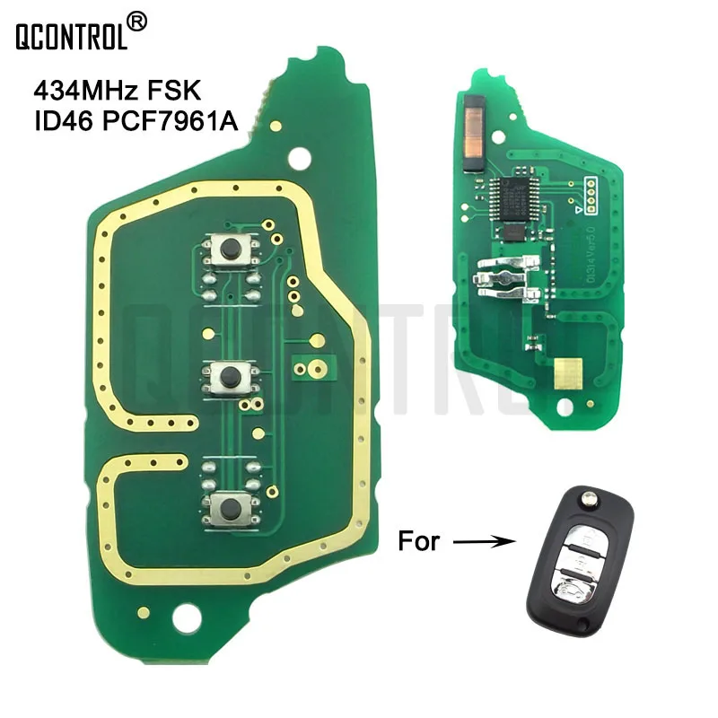 QCONTROL 3-przyciskowy pilot zdalnego sterowania do Renault Fluence Megane III Akcesoria samochodowe Zamiennik 433 MHz PCF7961A Filp chipowy