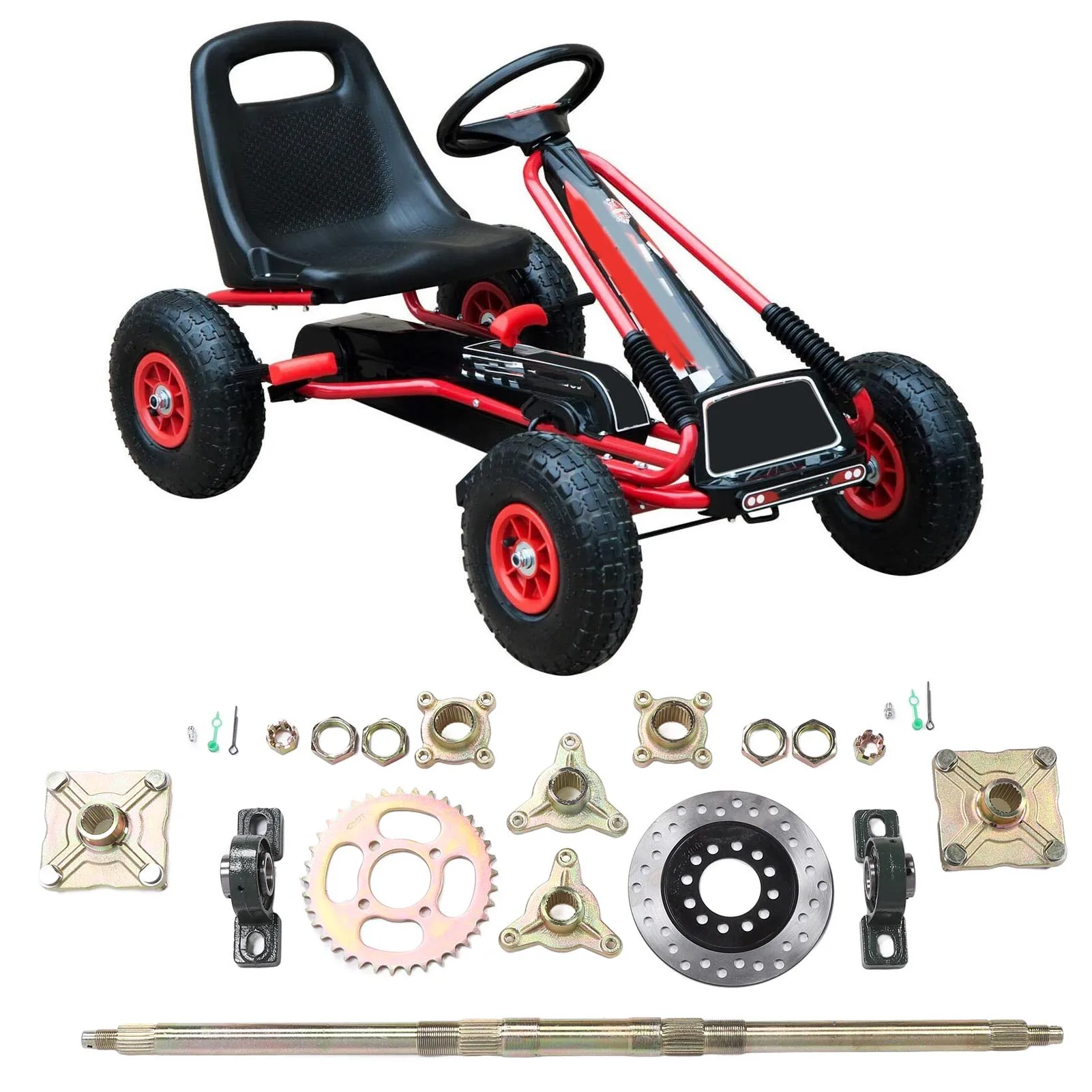 

Go Kart Rear Axle Assembly Kit High Strength Go Kart Rear Axle Set Pressure Resistant 160mm Brake Disc 740mm for Drift Trikes