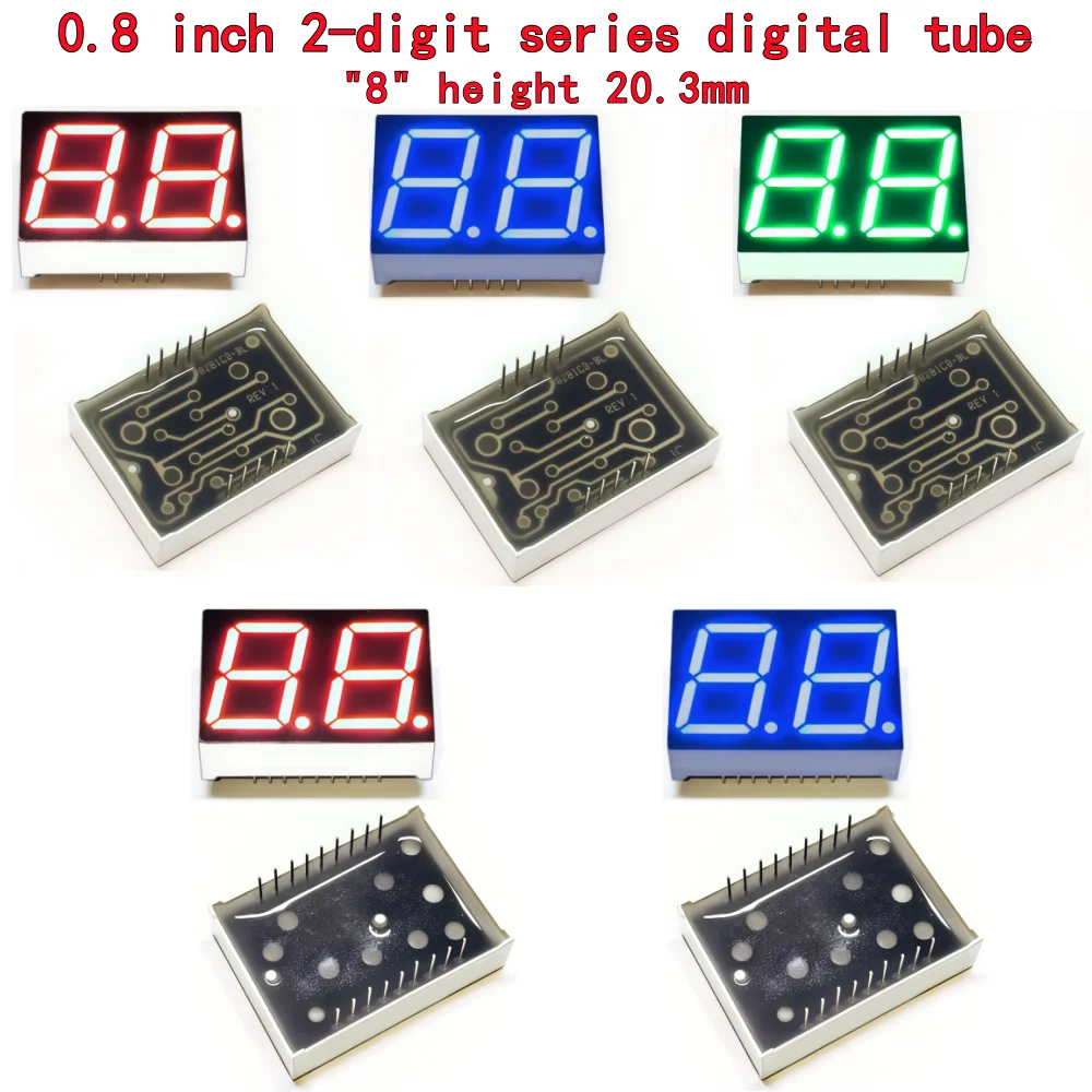 10PCS 0.8-inch 2-digit digital tube 35.8mmX25.8mm digital display screen 