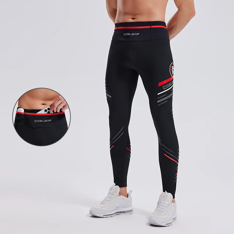 Men's Compression Leggings High Elastic Quick Dry Breathable Sports for Gym Running Basketball Workout Tights With Pockets