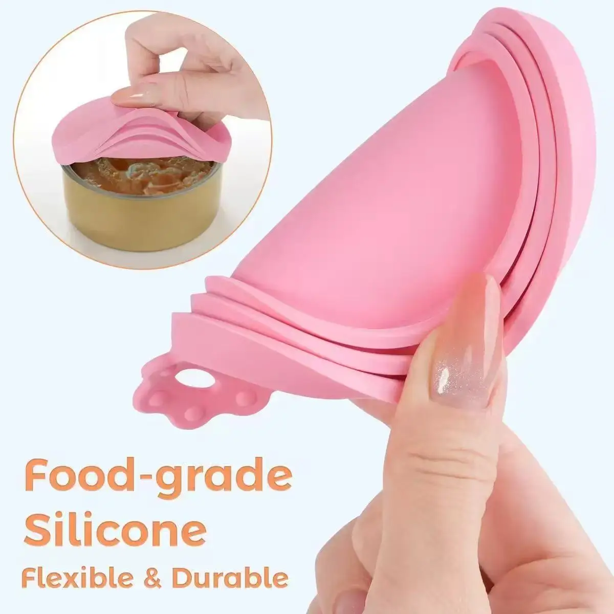 2-5PCS 3In1 Reusable Silicone Can Lid For Most Sizes Of Dog And Cat Cans To Maintain Freshness Kitchen Organization Pet Supplies