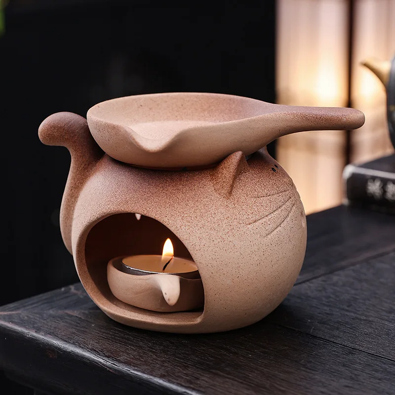 Cross-border ceramic cedar tea roasting incense burner tea ceremony roasting stove essential oil diffuser candle dry burner tea