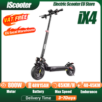 iScooter iX4 Electric Scooter 800W Smart EScooter 48V15AH LCD Display 10 Inch Off-road Tire Foldable Adult Electric Skateboard