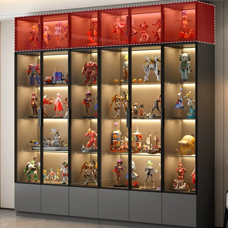 Corner Display Bookcases Figurines Interior Shelf Tall Glass Door Bookshelf Portable Modern Design Etagere Interior Furniture - view 2