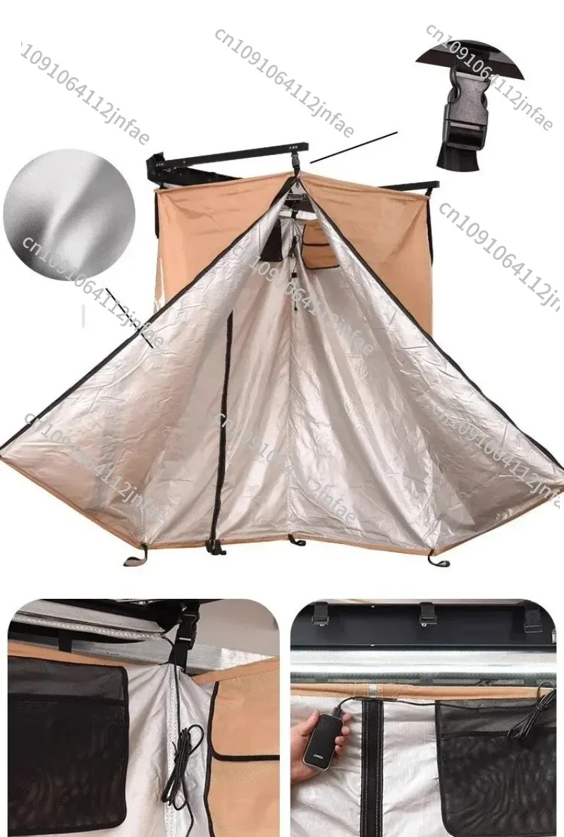 Off-road Camping Shower Tent - 4x4 Portable Car Side Awning with 50L-80L Water Capacity