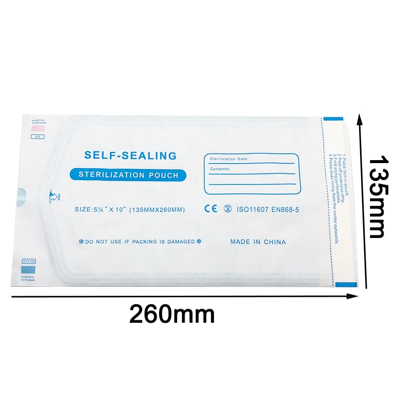 200pcs/Pack Dentista Self Sealing Sterilization Pouch Dentistry Medical Grade Paper+CPP/PET Film Odontologia Tattoo Accessories