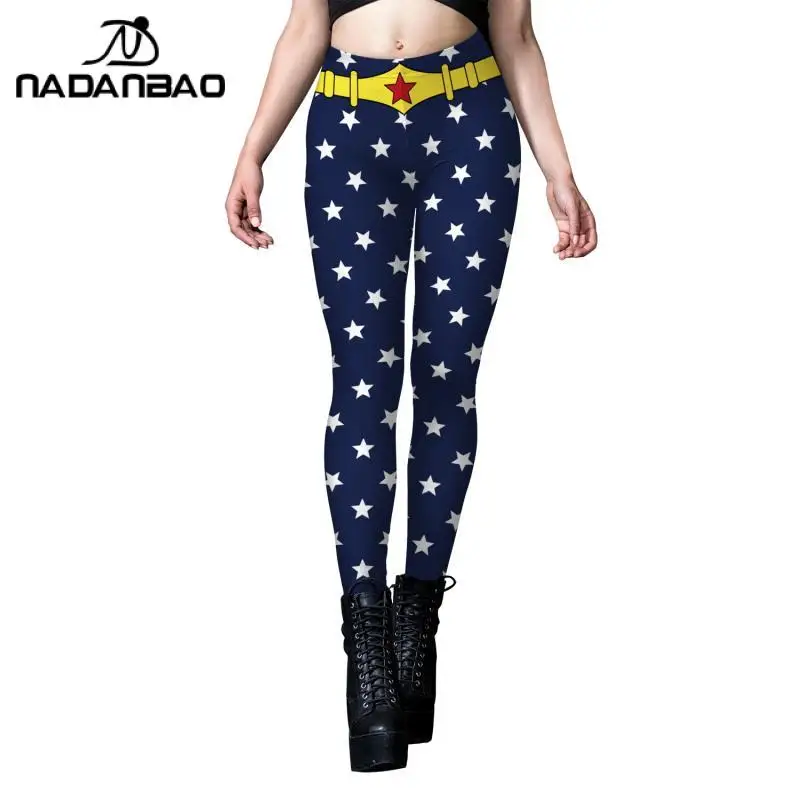 NADANBAO-Leggings De Fitness Impresso Estrelas 3D Femininas, Calças Justas Sexy Americanas, Leggings Push Up, Calças Casuais, Trajes Sexy para