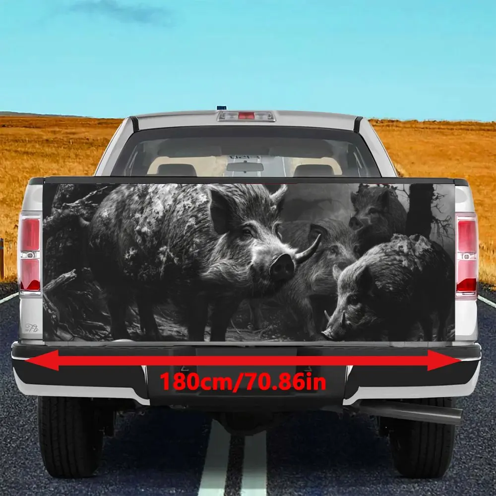 Primitive Wild Boar Tribe Print Car Tail Trunk Protect Vinly Decal Auto Accessories Hood Decoration Sticker for Off-road Pickup