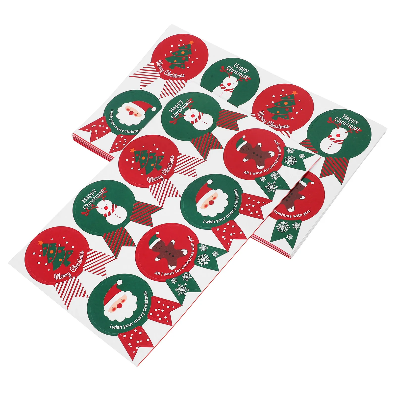 20Pcs Christmas Greeting Card Envelope Seal Stickers Holiday Box Packaging Snowman Reindeer Tree Baking Craft Decorations