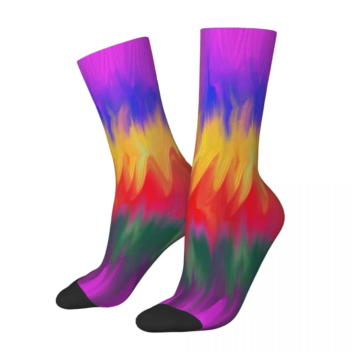 Retro Abstract Blooming Flower Men's compression Socks Unisex Harajuku Pattern Printed Novelty Crew Sock