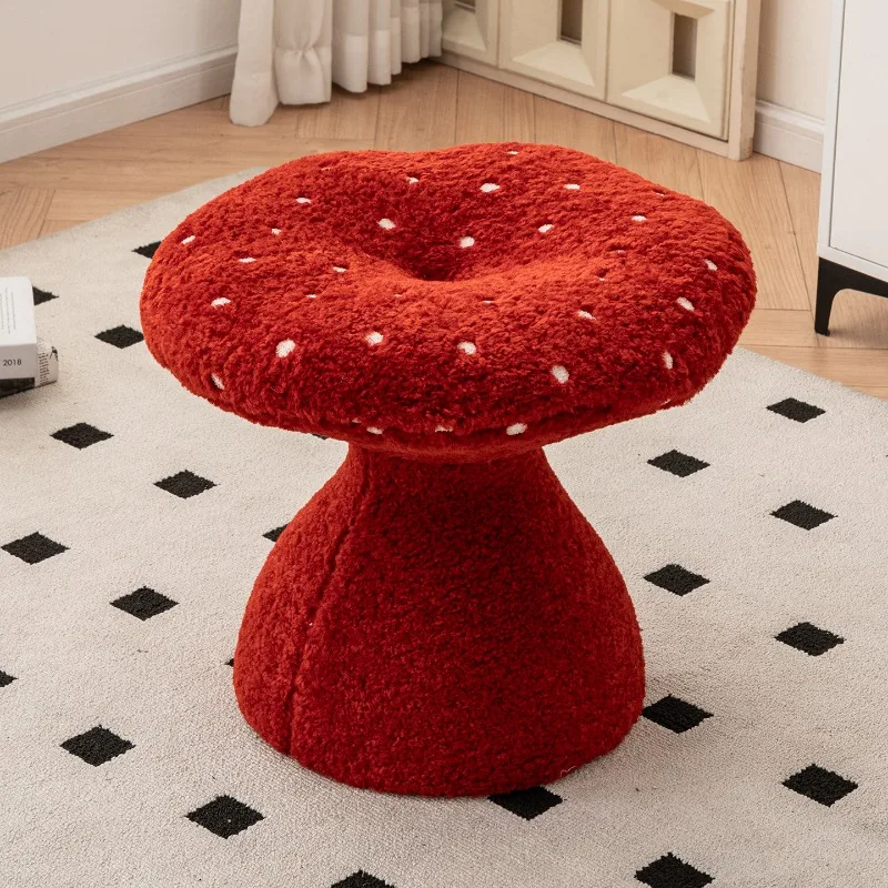 

Mushroom Stool - Cute Small Footrest Creative Designer Seat for Entryway Living Room or Kids Room Compact Ottoman Muebles