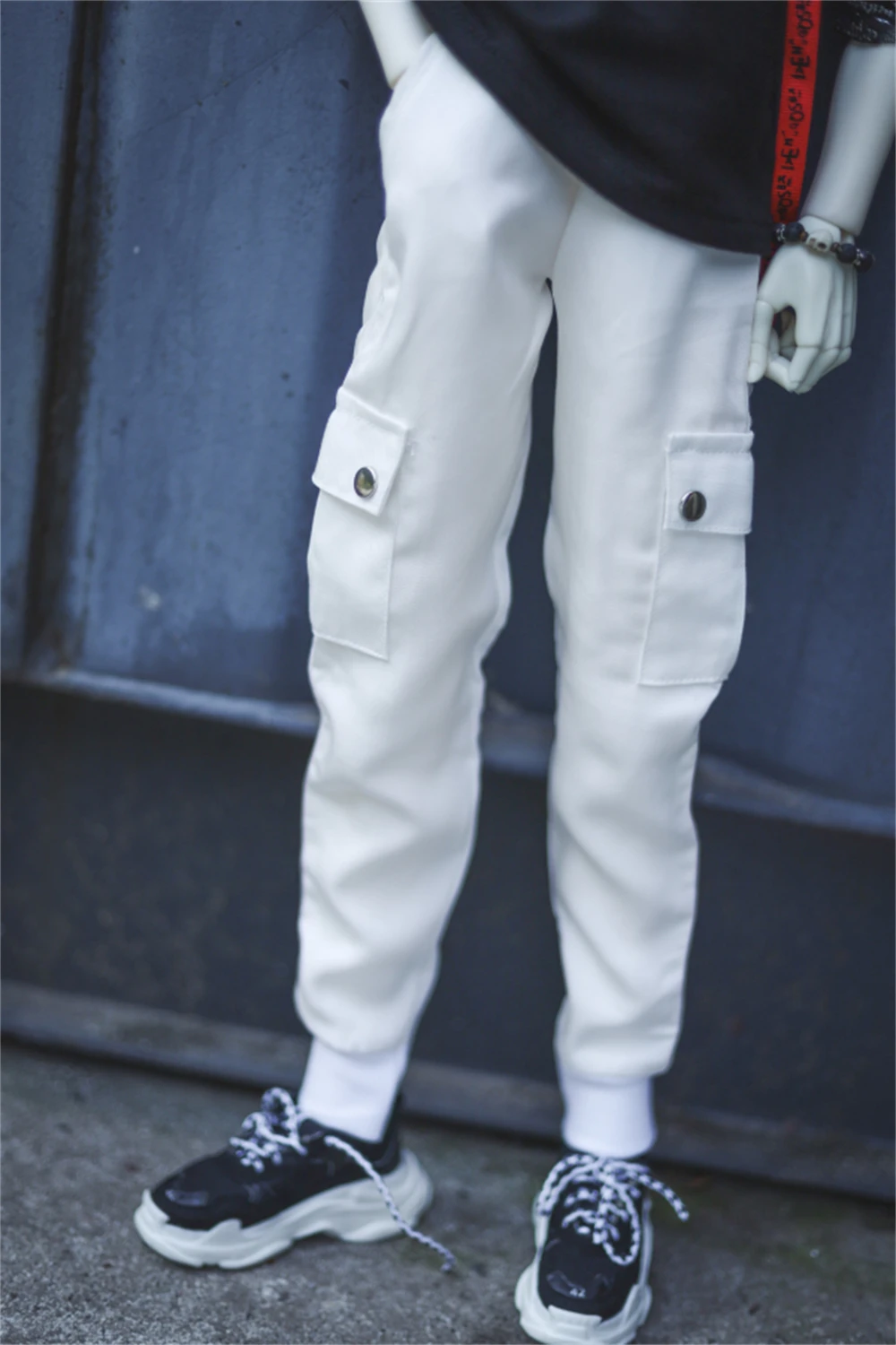 BJD doll clothes is suitable for 1/3 1/4 MSD size with loose white street style frock pants doll accessories