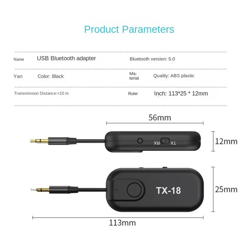 

A23G Bluetooth Receiver Wireless Bluetooth 5.0 Transmitter 3.5Mm Adapter HD Low Latency for APTX-LL for PC
