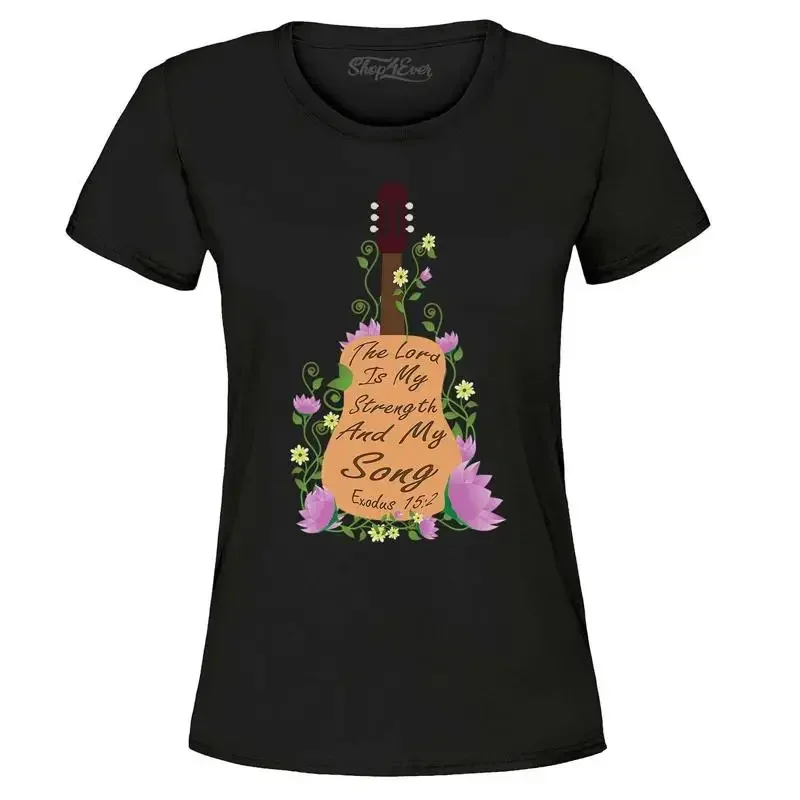 The Lord is My Strength And My Song Exodus Women's T-Shirt Religious Shirts