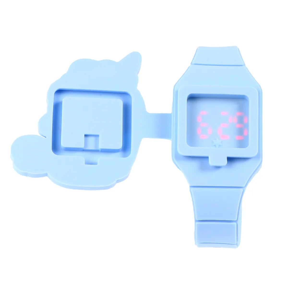 

Единорог цифровые светодиодные часы с сенсорным экраном мультфильм раскладушка дизайн силиконовые красочные часы подарок для