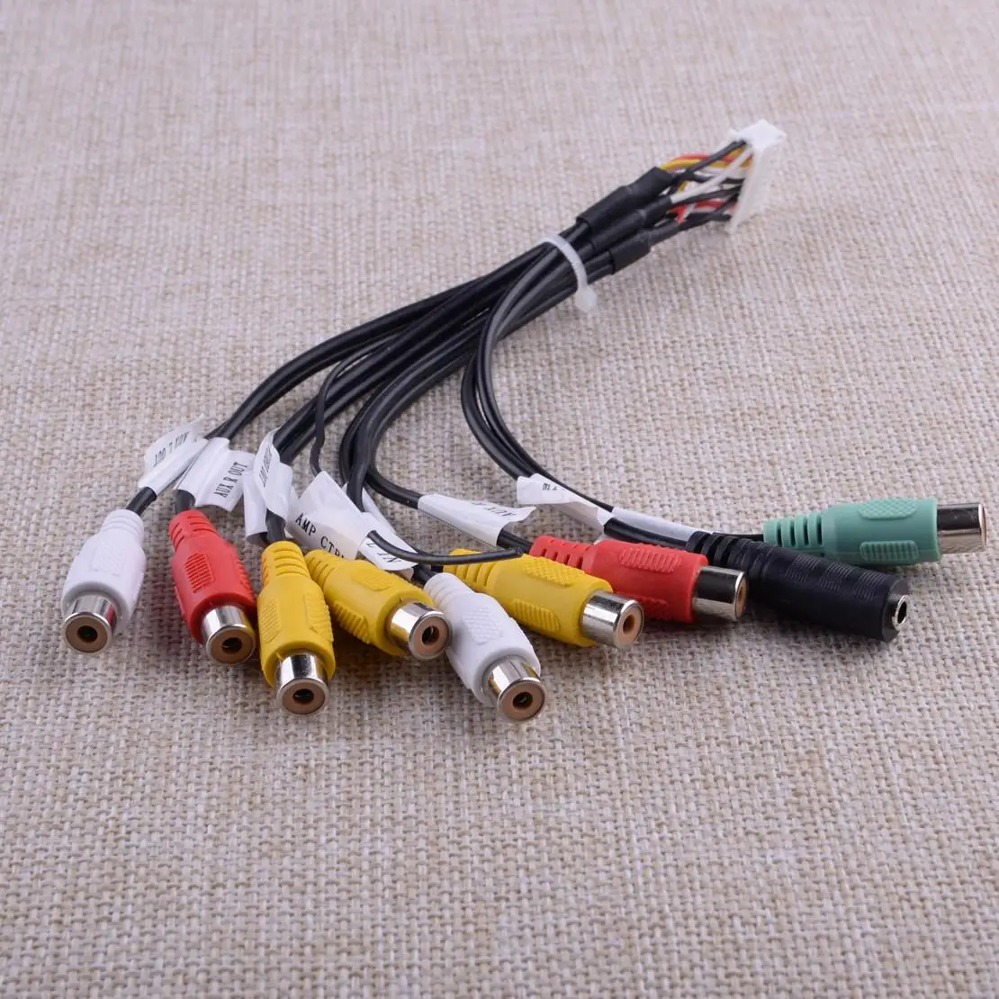 20Pin Car Stereo Radio Video Audio Aux In RCA Output Plug Wire Cable Adapter