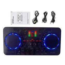 V300 Pro Live Sound Card Multifunctional Rechargeable BT Sound Card for Singing/Live Broadcasting/ Recording Voice and Music