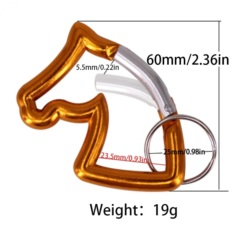 Multifunctional Wear-resistant Horse Head Buckle Aluminum Alloy Carabiner for Backpacks Equipment Climbing Accessories