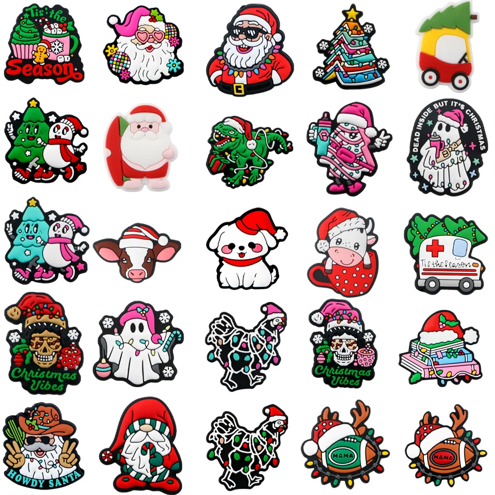 Sunrony 10Pcs Santa Claus Text Animal Christmas Theme Silicone Focal Beads DIY For Jewelry Making