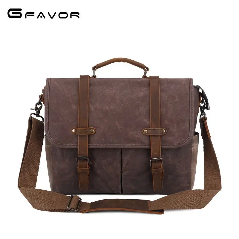 Vintage mężczyźni Messenger torby wodoodporna płócienna torba na ramię mężczyzna biznesowa torba Crossbody mężczyzna podróż 14 cali torba na laptopa