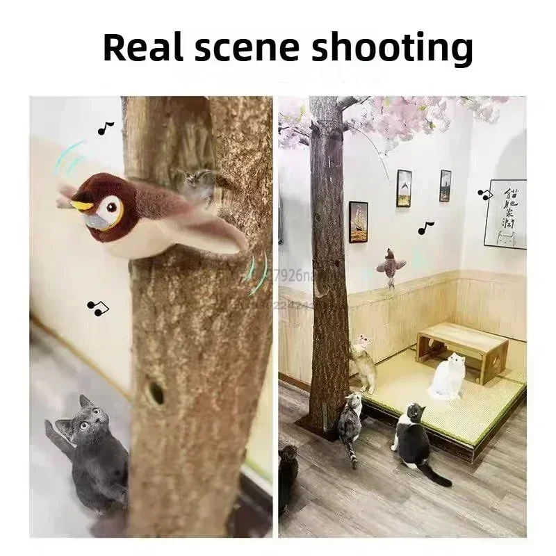 ألعاب القطط التفاعلية القابلة لإعادة الشحن الكهربائية النقيق ترفرف أجنحة الطيور مع النعناع البري القطط اللمس المنشط صار ألعاب من نسيج مخملي الحيوانات الأليفة #6