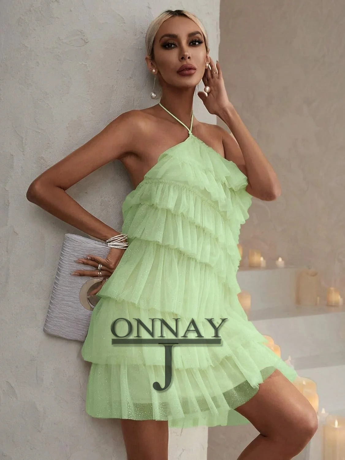 Personalizado elegante babados tule vestidos de baile mini vestido de baile de verão árabe saudita sob medida ocasião vestido de cocktail