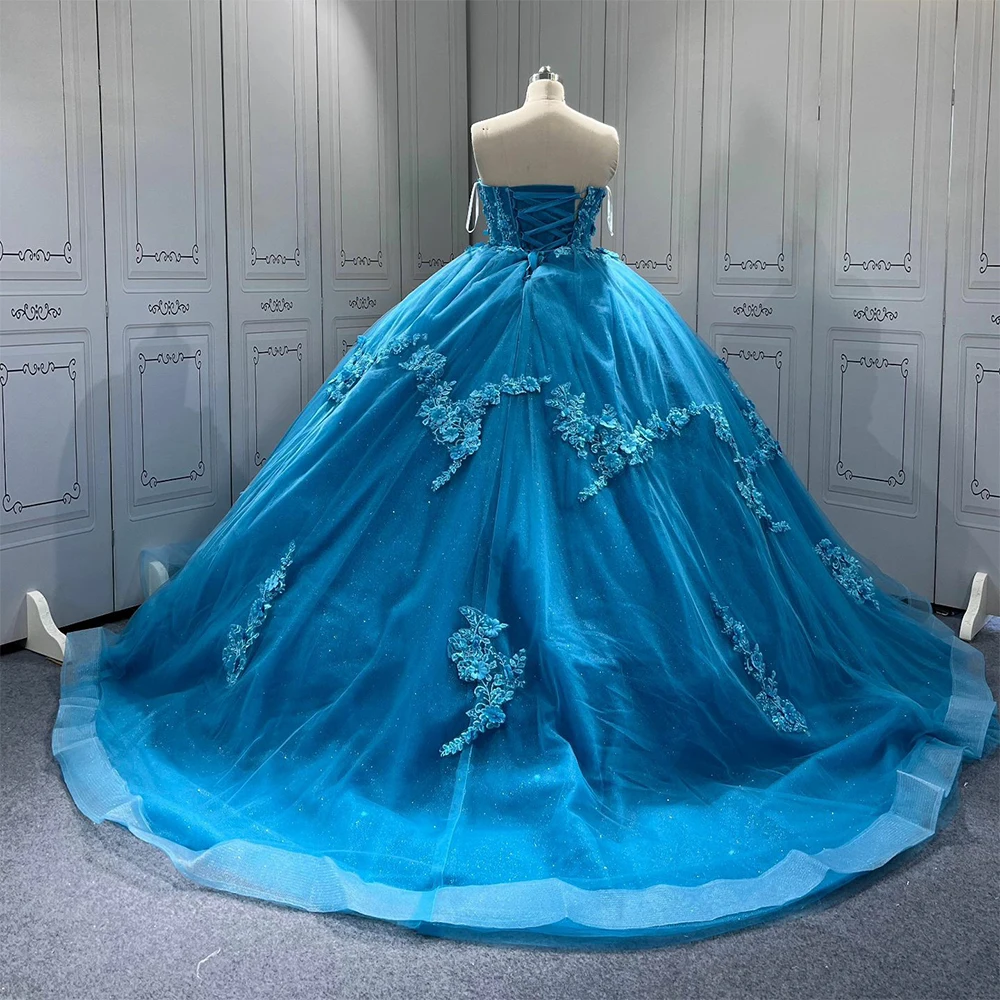 Prinses Quinceanera Jurken Strapless Sparkly Baljurk Pailletten Kralen Sweet 16, Galafeest Corset Vestido De 15 Años Aangepast