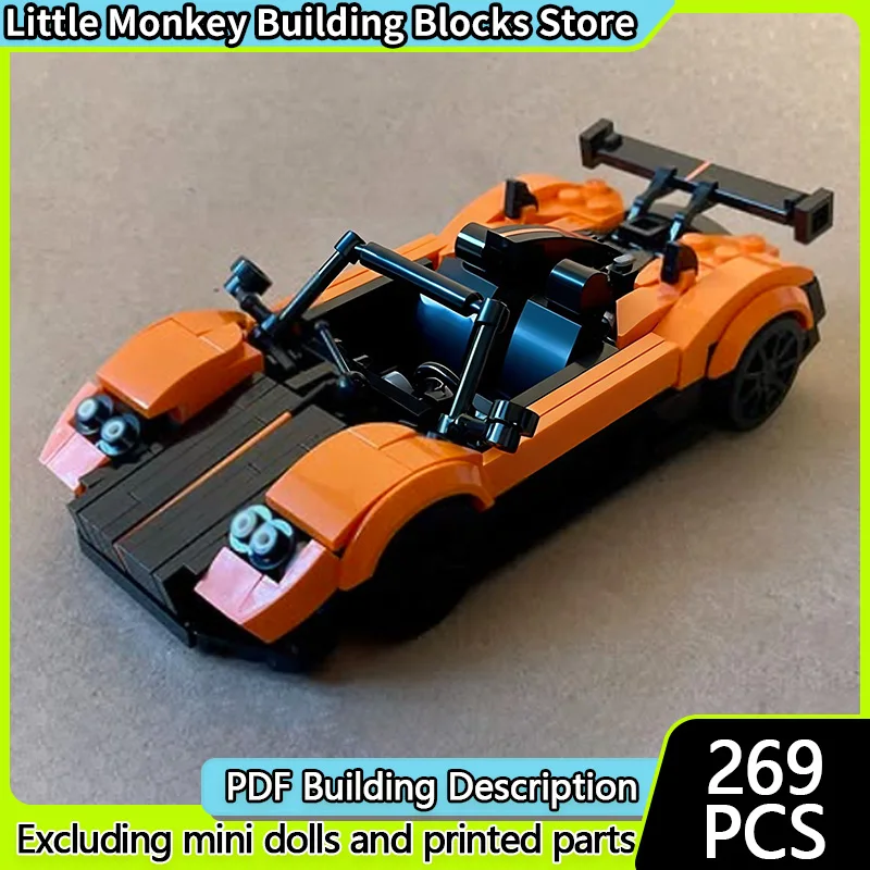 

Модель скоростного гоночного автомобиля MOC, строительные кирпичи Zonda Cinque Roadster, модульная технология, детские праздничные подарки, сборные игрушки, костюм