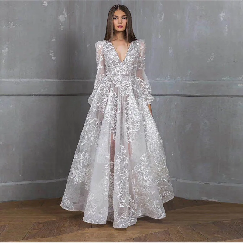 

2024 Women's Beaded Dress New Lace Embroidered Wedding Evening Dress Banquet Dress