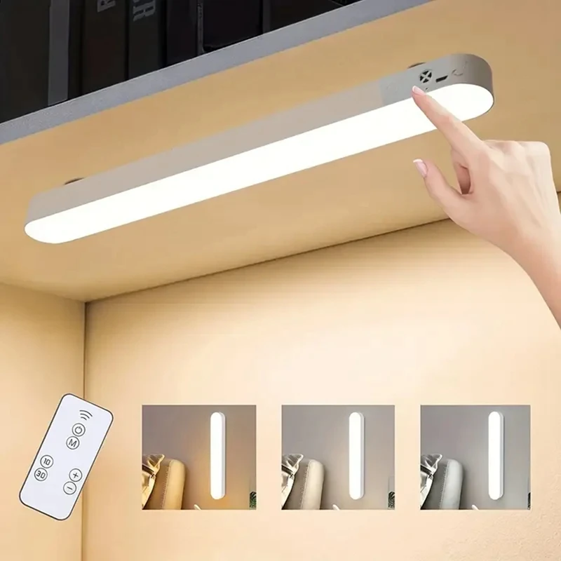 Hanging Desk Lamp Rechargeable Wireless LED Touch-Sensitive Lamp Adhesive Reading Lamp Cabinet Light with Remote Control-A31R