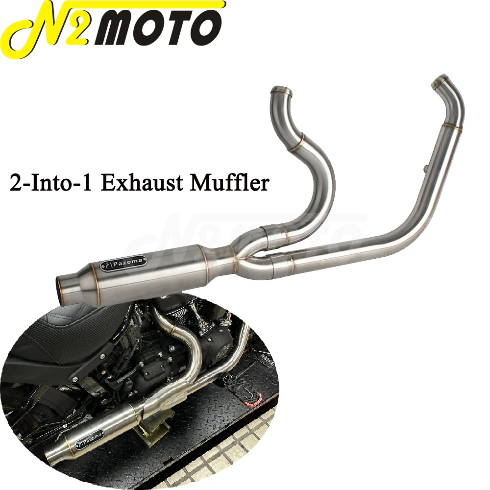 

Slip-on Muffler Exhaust Pipe Kit For Harley Softail Street Fat Bob FXST FXBBS FXBB FXFBS FXFB FLSL FLDE 2018-2025 2024 2023 22