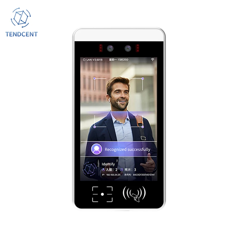 Tendcent 8 Inch Android Biometric Face Recognition Access Control System NFC QR Code 4G/WIFI Reset OEM ODM Supported Facial