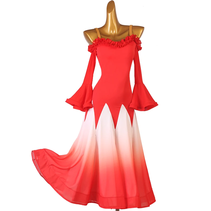 

Modern New Dropping Waltz Performance Dress National Standard Dance Social Big Swing Gradual Change