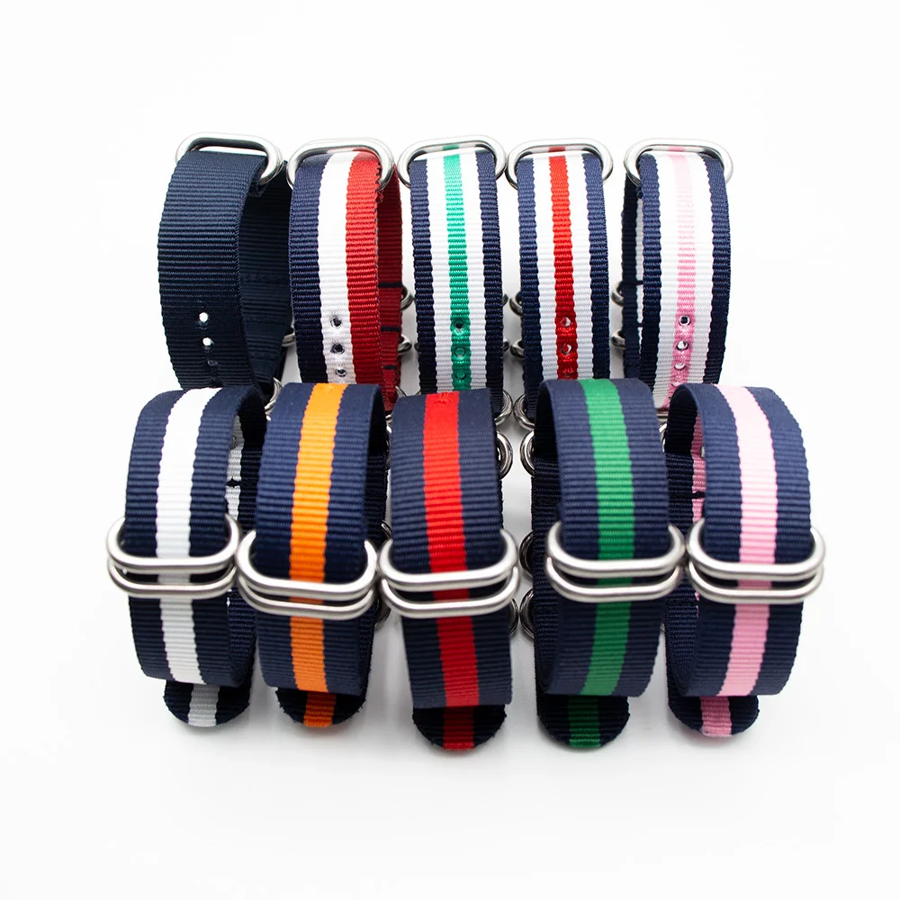 

Durable Army Sports Nylon Fabric Straps Watch Accessories 18MM 20MM 22MM 24MM Watch Band 41 Colors Options