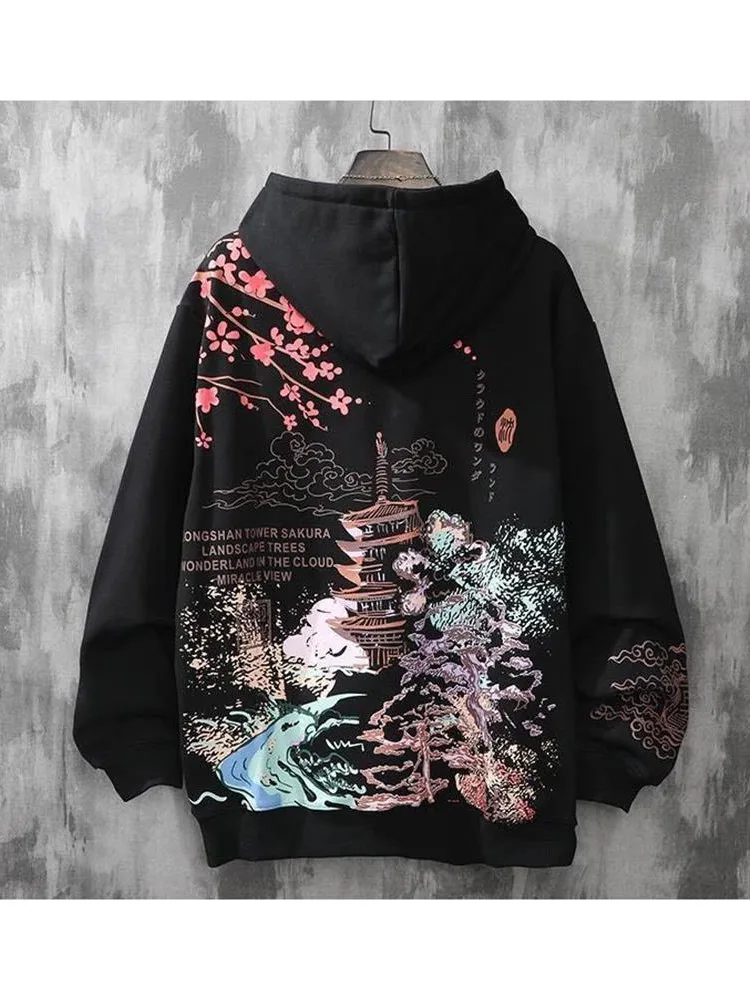 sudaderas con capucha loft bluza z kapturem y2k ubrania harajuku męskie anime hip-hop japońska moda uliczna bluza z kapturem mężczyźni kpop — zdjęcie 2