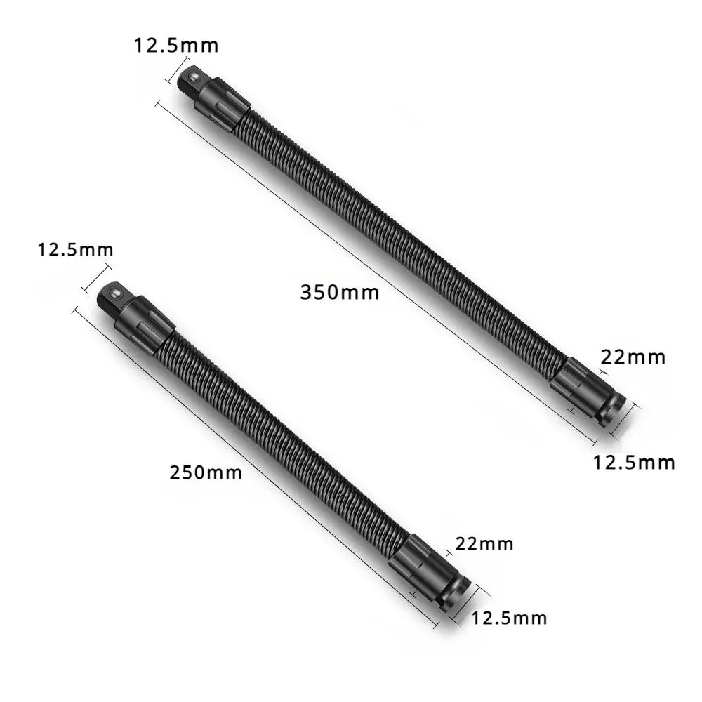 Barra de extensión de enchufe de 12,5mm, accesorios de herramientas eléctricas de 250/350mm, varilla conectiva Universal Flexible