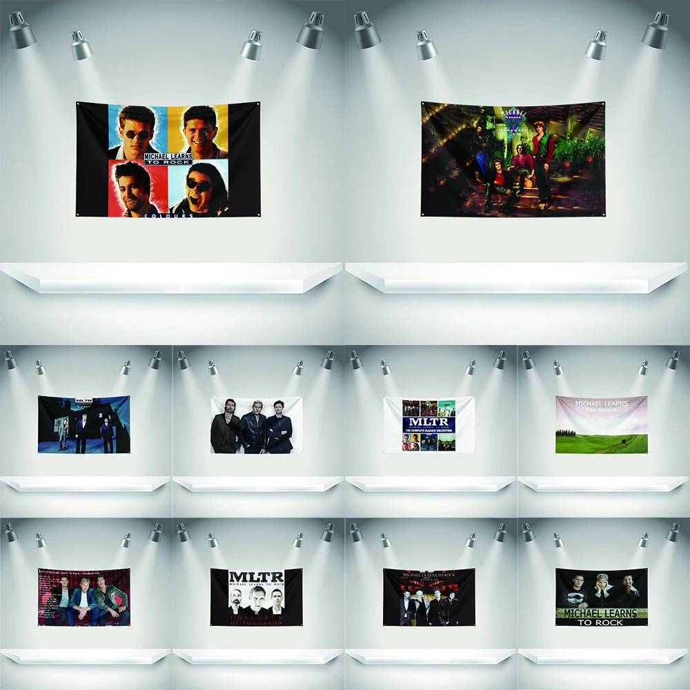 M-Michael Learns to rock Flag Music Band Banner   HD Printing Tapestry Exhibition Music Band Fans Garage Decor