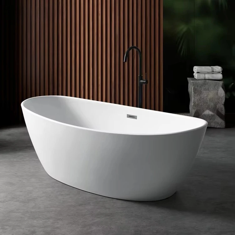 67inch Stand Alone Soaking Tub, Freestanding Acrylic Bathtubs, Model House Bathroom Soaking Bathtub