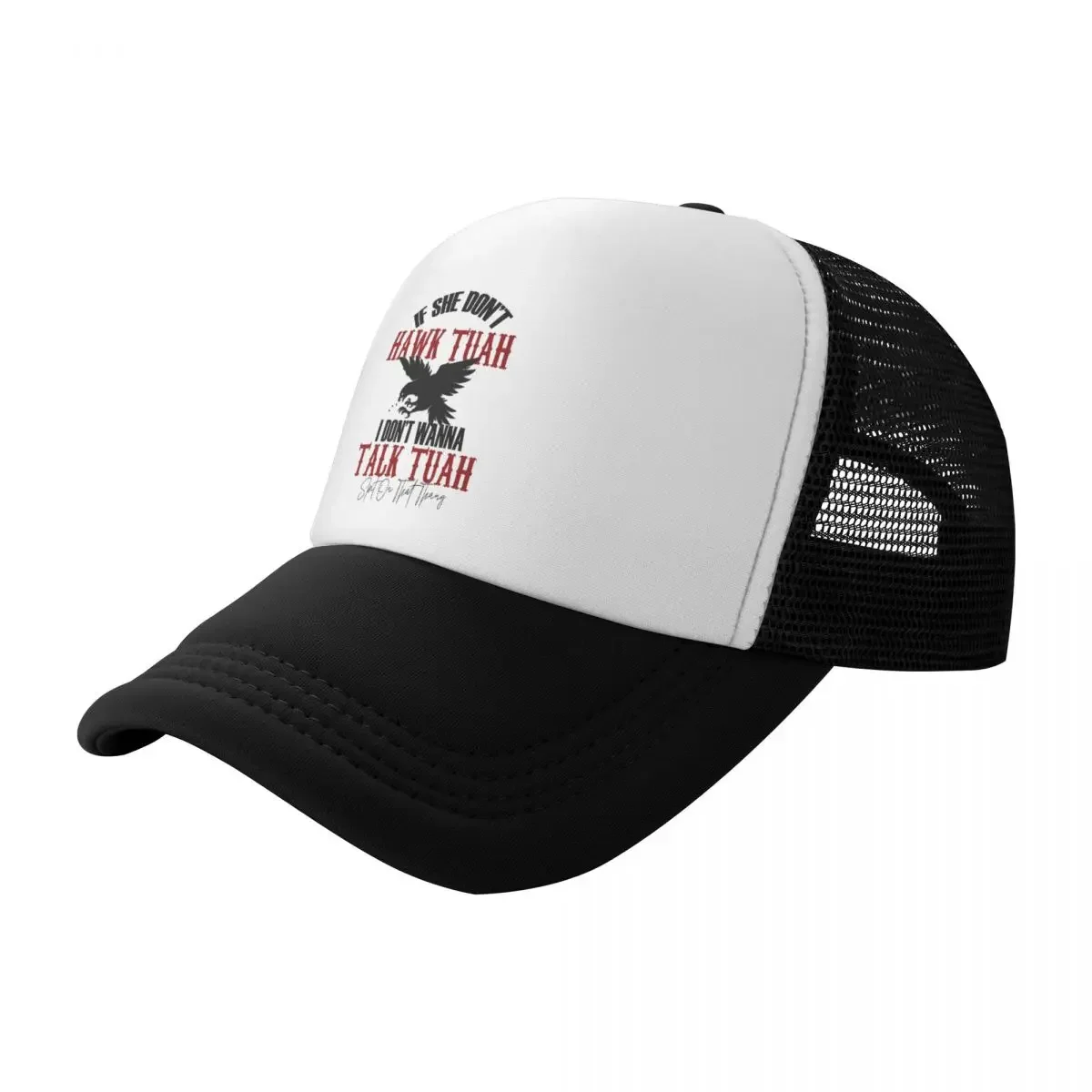 New Hawk Tuah Spit On That Thang Mesh Baseball Caps Men Women Hip-Hop Trucker Worker Hats Funny Eagle Meme Breathable Golf Hats