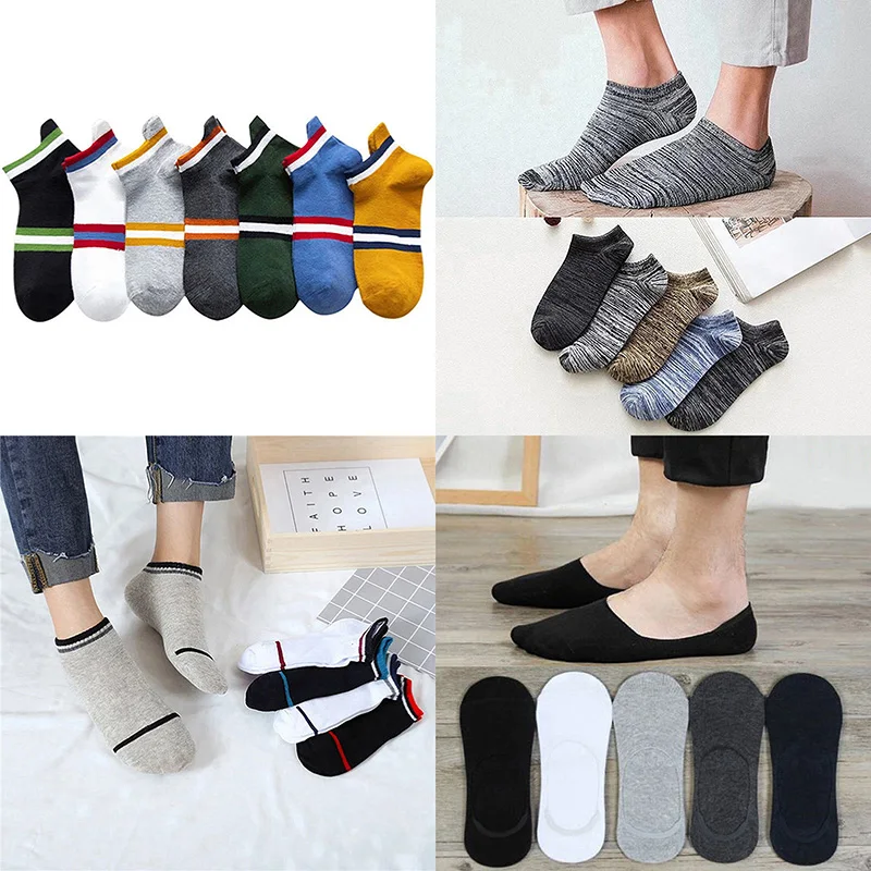 3 Pairs Classic Black/White Casual Mens Cotton Socks Summer Autumn High Quality Women Solid Color Sport Fashion Ankle Boat Socks