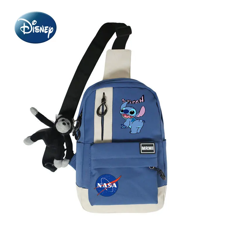 

Disney Stitch2023 New Student Shoulder Bag Luxury Brand Men's and Women's Shoulder Mesengers Large -capacity Cartoon Chest Bag