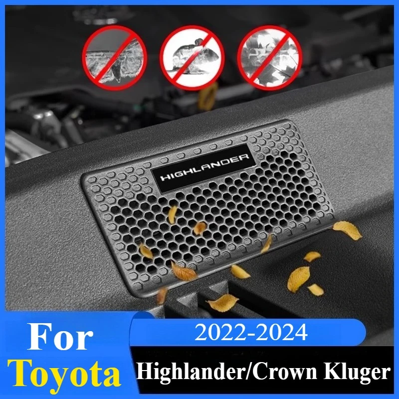 

For Toyota Highlander/Crown Kluger 2022-2024: Engine Grille Protection Cover - ABS Debris Guard Body Decorative Accessories