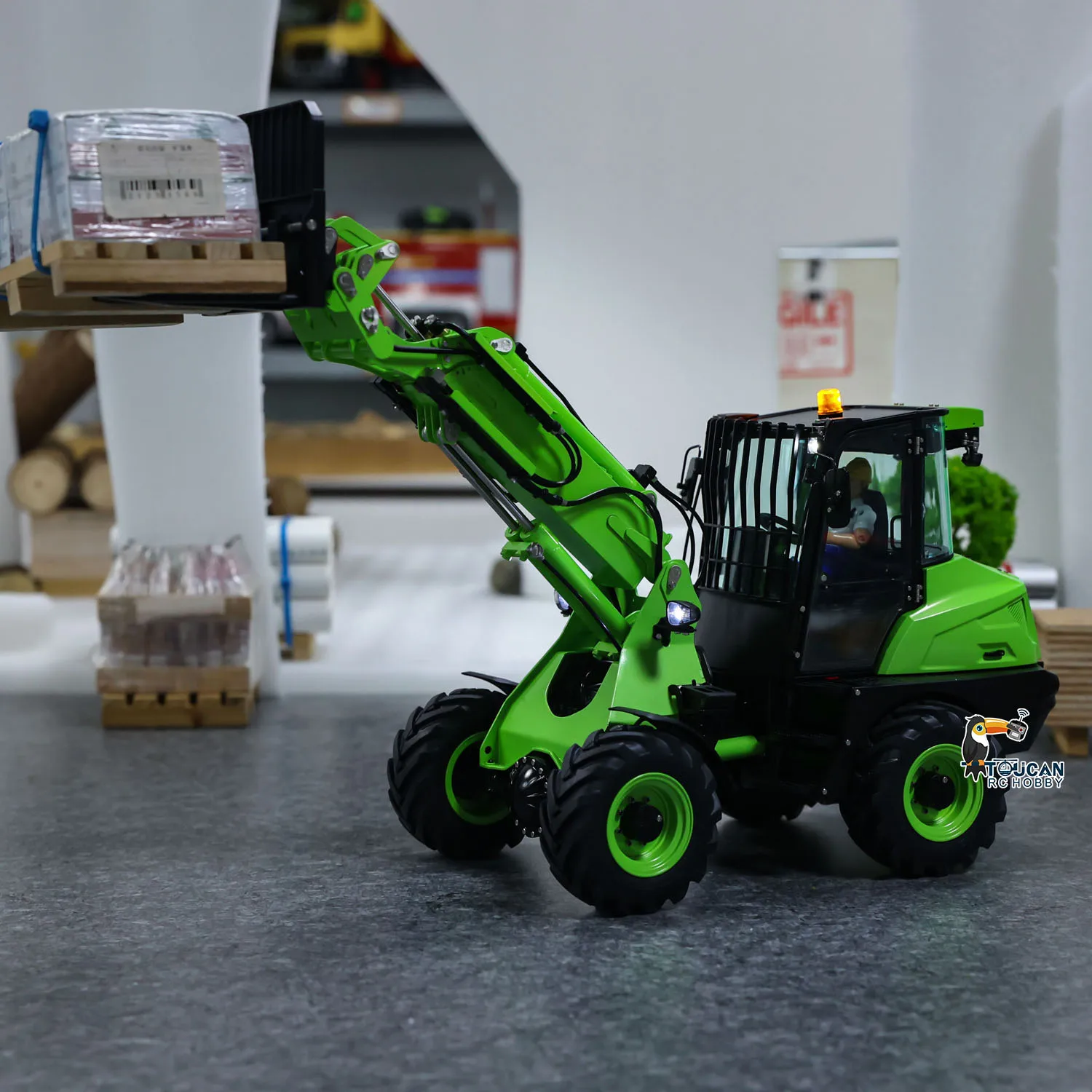 LESU AT1050 RC Hydraulic Loader RTR 1/14 RC Telescopic Arm Forklift Truck Model with Light Sound Remote Control Machine Vehicle